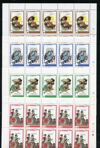 Dominica 754-757 Norman Rockwell Complete Set of Sheets of 20 Stamps MNH 1982 - Picture 1 of 2