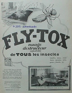 PUBLICITE FLY TOX INSECTICIDE INSECTE NUAGE DESTRUCTEUR DE 1927 FRENCH AD EREL - Imagen 1 de 1