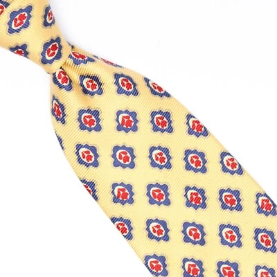 Corbata geométrica Burberrys of London para hombre de seda amarilla roja azul marino EE. UU.  Foto 1 de 4