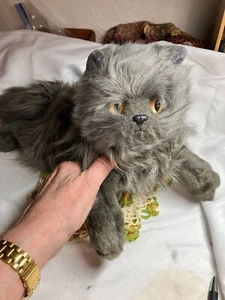 Ty 1999 Vintage Grey Kitten Stuffed Toy. 19” Hazel Eyes - Picture 1 of 5