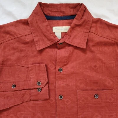 Territory Ahead 男式 M 码长袖纽扣橙色衬衫 — 第 1/4 张图片