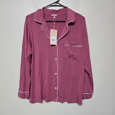 Camiseta de mujer Eberjey Gisele manga larga solo rosa blanco talla S nueva con etiquetas Foto 1 de 4