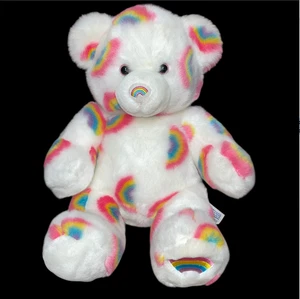 Build A Bear White Teddy Bear Rainbows Summer Season Of Hugs Rainbow Plush Sound - Picture 1 of 8