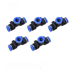 5Pcs Pneumatic Connector 3 Way T Push Quick Fitting 8mm OD Pipe Tube Air PE8 - Picture 1 of 3