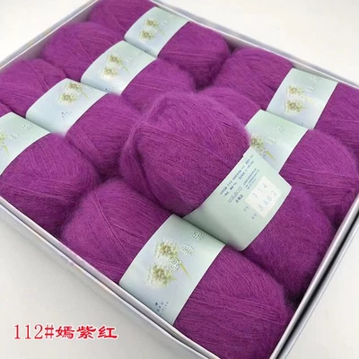 Bolas de hilo de mohair de angora medianas finas para tejer a mano bufandas hágalo usted mismo Foto 1 de 4