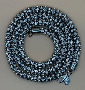 Kenneth Jay Lane KJL Sparkling Clear Crystal Rhinestone Mesh Long Necklace 30 In - Picture 1 of 13
