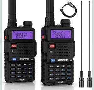 Baofeng UV-5X UV-5G GMRS Radio Repeater Capable Long Range Radio NOAA 2pcs - Photo 1/8