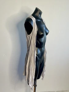 CAPITAL M Cotton Viscose Open Face Sleeveless Grey Vest BNWT Size 10 - Picture 1 of 8