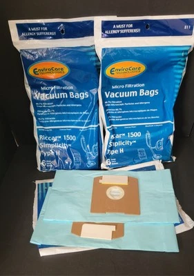 14 Vacuum Bags for Riccar 1500 Simplicity Type H EnviroCare Tech Micro Filter  - Image 1 of 4
