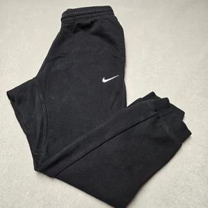 Nike Jogger Mens Large Black Club Fleece Tapered Leg Sweatpants Drawstring - Picture 1 of 9