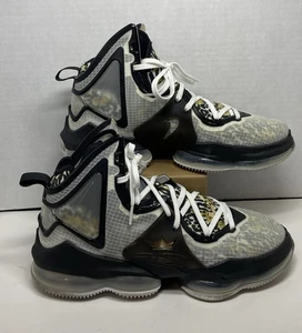 Nike Lebron 19 Royalty White Metallic Gold Black Shoes Mens Size 10 CZ0203-100 - Picture 1 of 19