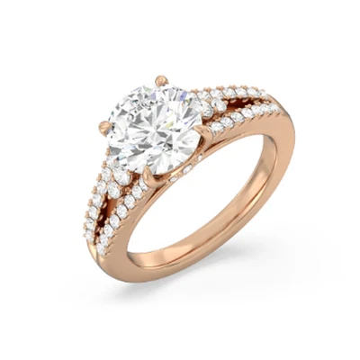 Diamond Wedding Ring 18k Rose Gold Round Lab Grown 2.20 Carat IGI Certified - Image 1 of 4