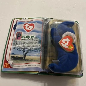 2000 Ty Teenie Beanie Baby McDonald's Legends Peanut The Royal Blue Elephant - Imagen 1 de 7