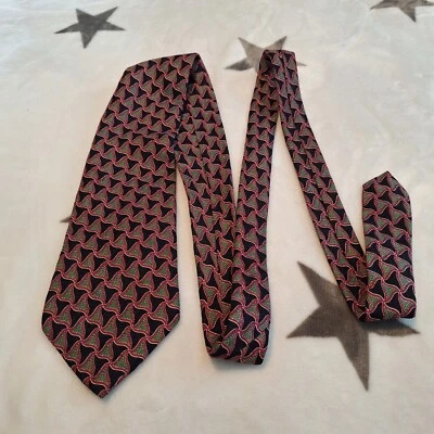 Corbata Ralph Lauren CHAPS Para Hombre Verde Y Azul Marino Geométrica Toda Seda Hecha en EE. UU. Foto 1 de 4