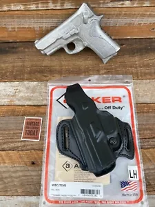 AKER Plain Black Leather Flatsider OWB Holster For S&W 3900 Series LEFT - Picture 1 of 4