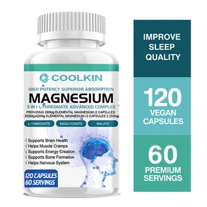 120pcs Magnesium Capsules - Magnesium L-Threonate, Chelated Bisglycinate, But - Picture 1 of 12