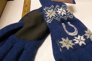 Indianapolis Colts Blue NFL Winter Knit GLOVES Adult sz tailgate party xmas Gift - Picture 1 of 3