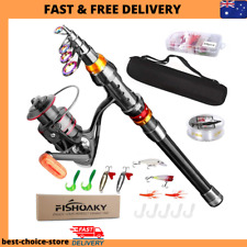 Fishoaky Telescopic Fishing Rod Set, Spinning Fishing Pole and Reel Combo Line L