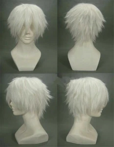 For Cosplay Convention Halloween Party Kaneki Ken Short White Costume Wig +CAP - Picture 1 of 1