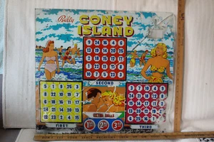 Vintage 1951 Bally Coney Island Bingo - Glass Back Panel - Picture 1 of 12