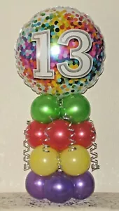 ESPOSITORE PALLONCINI 13° COMPLEANNO ETÀ - DECORAZIONE TAVOLA FESTA - NO ELIO NECESSARIO - Foto 1 di 1
