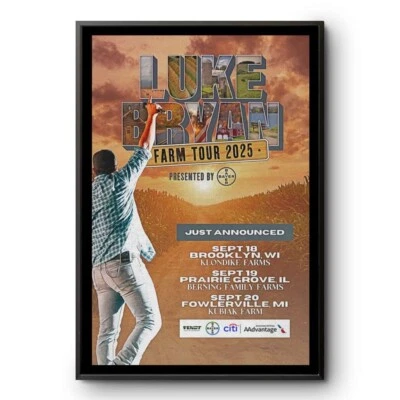 2025 Luke Bryan Poster Announces Fall Dates for Farm Tour Poster Wall Decor - Image 1 of 4