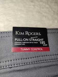 Kim Rogers Damen Pull-On gerade Bauch Kontrolle weiß Hose Neu mit Etikett 18S kurz - Bild 1 von 15
