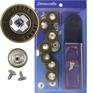 Botones Jean Tack de repuesto sin costura de 17 mm con herramienta (FKA1T8) 8 CT. - Imagen 1 de 5