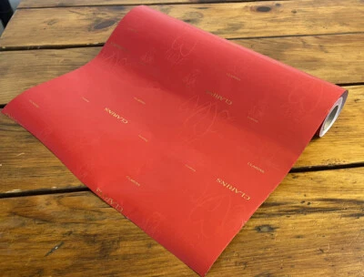 Vintage CLARINS Red Hearts Valentine’s Day ￼WRAPPING PAPER - Image 1 of 4