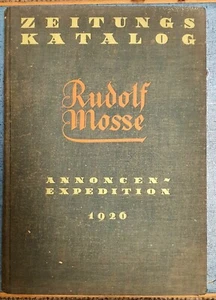 1926 Zeitungs Katalog Rudolf Mosse Annoncen Expedition Original Antik Buch - Bild 1 von 11