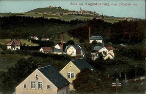 Augustusburg Saxony 1915 view from the Flöhatal panorama run to Hohenfichte