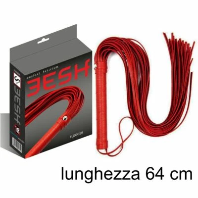 EESH BASICAL FETICISM FRUSTA IN FINTA PELLE ROSSA GATTO 9 CODE SADOMASO BDSM FET