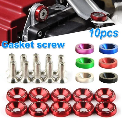 10-100PACK Universal M6 JDM Screw Washer Bumper Nut Bolts Car Engine Bay Fender - image 1 of 4