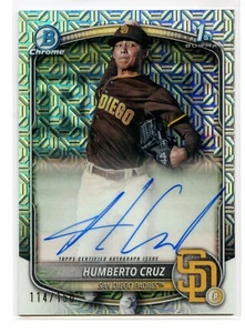 2025 Bowman Cromo Humberto Cruz Auto /150 HTA Scelta Mojo Padres 1° - Foto 1 di 2