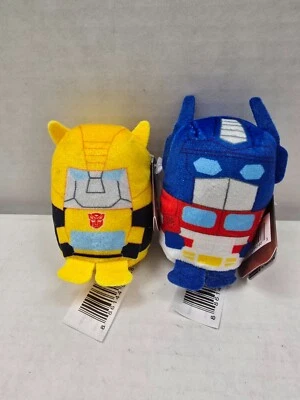 2 Transformers Pod Pals Mini Plush Figures 3" Optimus Prime & Bumblebee NWT - Image 1 of 4