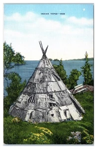 Indianer Indianer Tipi am See Postkarte - Bild 1 von 2