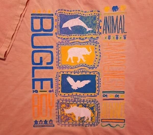 Vintage 1980-90s Bugle Boy Pro Earth Animal Awareness Alliance USA XL Shirt - Picture 1 of 7
