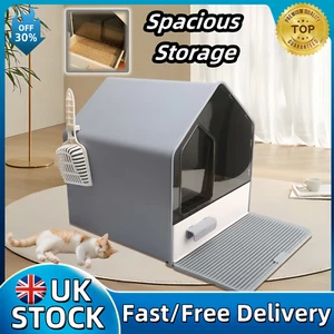 Extra Large Enclosed Cat Litter Box with Mat and Litter Scoop Anti-Splashing XL - Picture 1 of 8