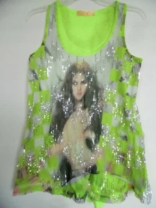 Camiseta sin mangas Di & A Diamant Angel con encaje y lentejuelas S/M - Imagen 1 de 3