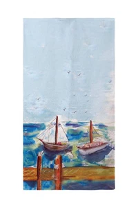 Betsy Drake Two Sailboats Beach Towel - Picture 1 of 1