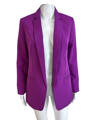 Chaqueta Blazer Express Para Mujer Novio Frente Abierto Púrpura Violeta Talla XS NUEVA CON ETIQUETAS Foto 1 de 4