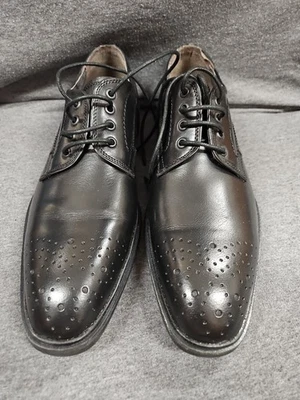 Saks Fifth Avenue Red Mens Black Leather Oxford Shoes US 10.5 (A30) - Image 1 of 4
