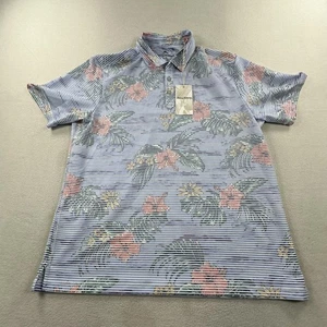 Tommy Bahama Polo Shirt Mens Large Big Sky Blue Costa Wave Isle Camo Golf UPF 30 - Picture 1 of 11