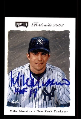 Signed Baseball Card Auto Mike Mussina 2003 Playoff Portraits #22 Yankees - Image 1 of 2