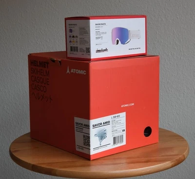 SET ATOMIC SAVOR HELM BRILLE Skyhelm L 59-63 Skybrille PHOTOCHROMIC PHOTO Weiß - Bild 1 von 4