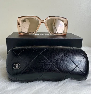 CHANEL Rose Gold Sunglasses Authentic In Hard Case With Box - Image 1 of 4