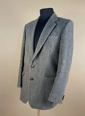 Harris Tweed Men's Jacket Gray 100% Wool Two-Button Classic Size 42 - Image 1 of 4