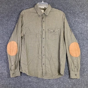 J Crew Slim Mens Medium Long Sleeve Cotton Wool Flannel Shirt with Elbow Patches - Picture 1 of 11