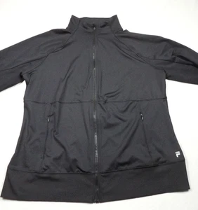 Fila Sport Men’s XL Black Full Zip Activewear Jacket Thumbholes Reflective Trim - Picture 1 of 22