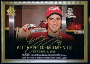 2015-16 SP Authentic Moments Limited Autographs #154 Dylan Larkin - Picture 1 of 2